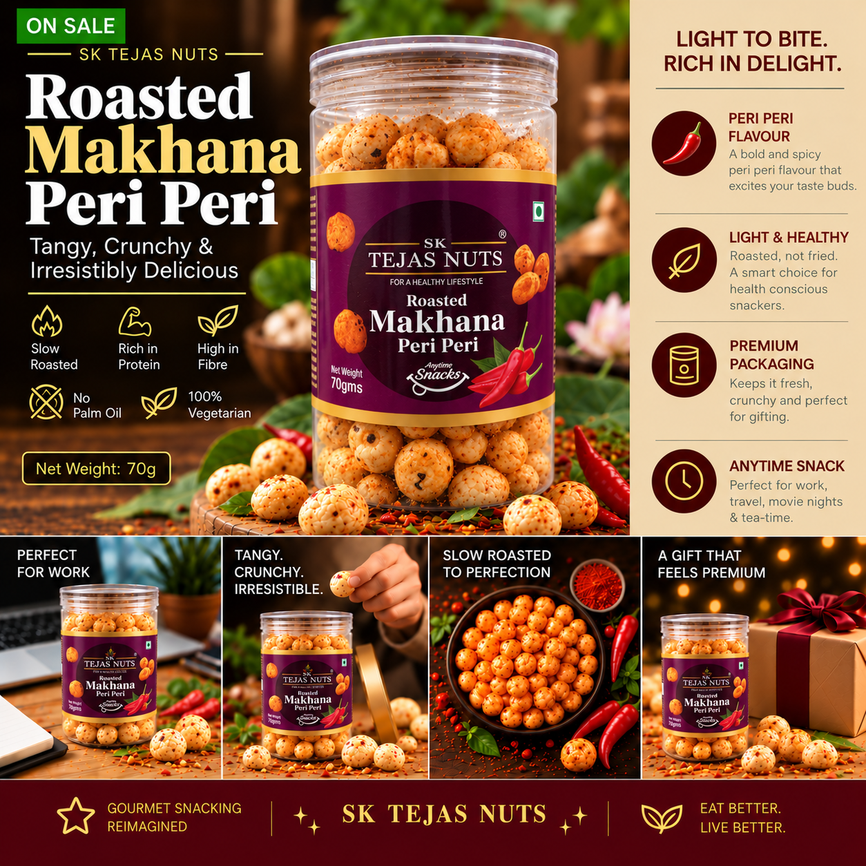 SK Tejas Nuts Peri Peri Makhana
